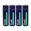 Batterij Trust USB-C oplaadbaar AA 4 stuks
