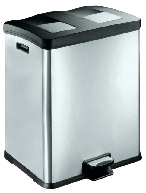 Poubelle à pédale EKO Rejoice 2x30 Inox mat