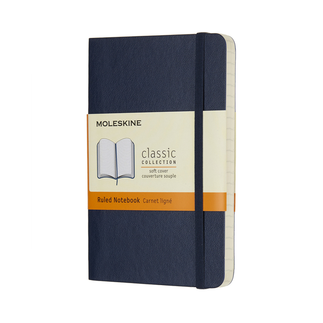 Carnet de notes A6 Moleskine Couverture souple bleu saphir