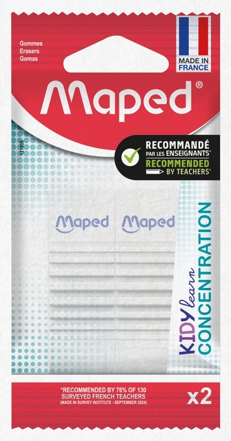 Gomme Maped Kidy Learn Concentration set 2 pièces blanc