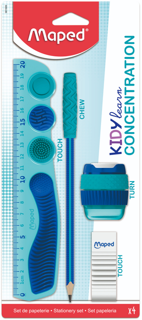 Tekenset Maped Kidy Learn Concentration blauw 4-delig