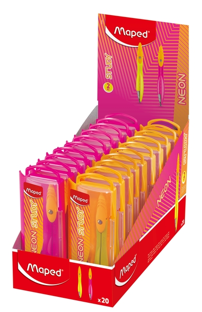 Compas Maped Neon Study présentoir 20 pièces assorti