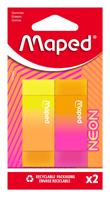 Gum Maped Neon set à 2 stuks assorti