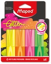 Surligneur Maped Glitter set 4 couleurs fluorescentes