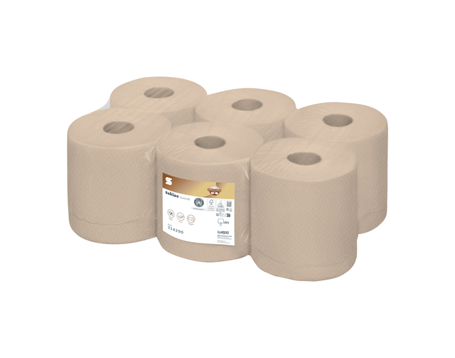 Poetspapier Satino CF1 PureSoft 2-laags 6x150m naturel 314290