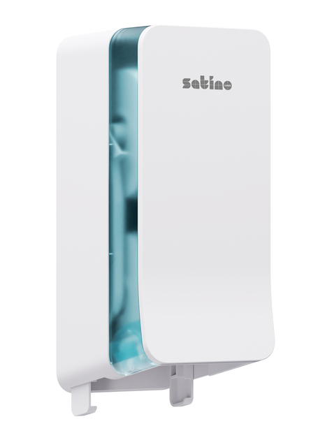 Distributeur papier toilette Satino JT3 Hyginity système rouleau duo blanc 333422