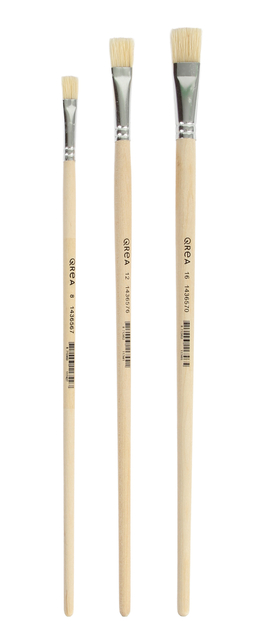 Pinceaux Qrea soie de porc set de 3 largeurs