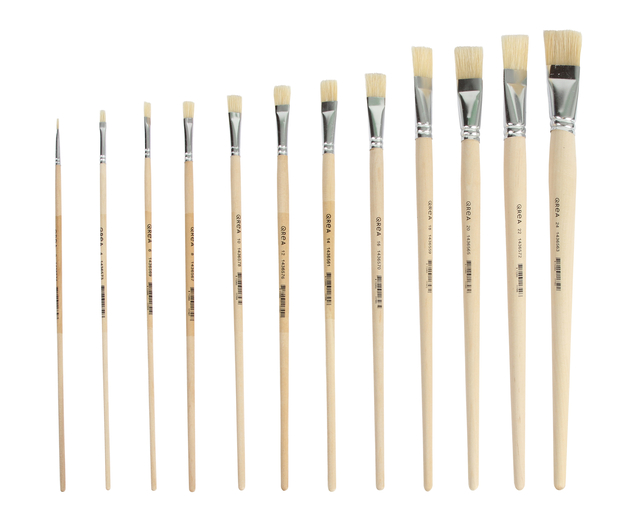 Kwast Qrea varkenshaar set à 12 breedtes