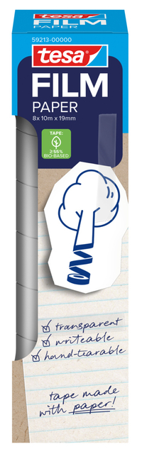 Ruban adhésif tesafilm papier 19mmx10m 8 rouleaux