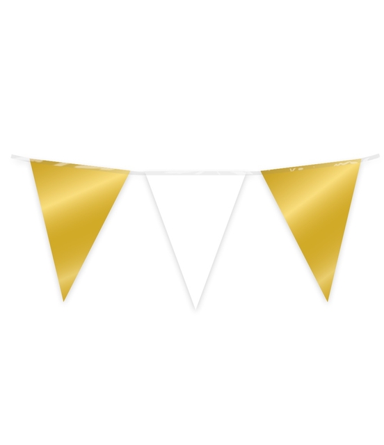 Party Flag Foil Gold and white