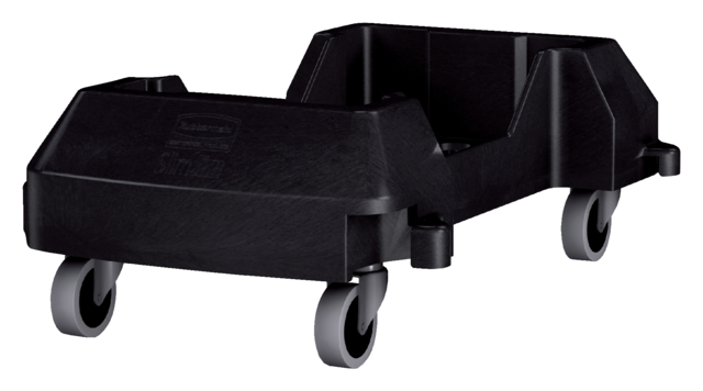 Chariot mobile Rubbermaid pour poubelle Slim Jim noir