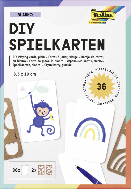 Cartes à jouer Folia Blanco 6,5x10cm paquet 36 cartes