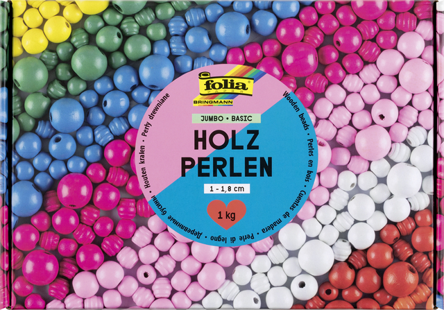 Perle en bois Foila 1000g assorti