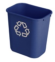Corbeille Rubbermaid Recycling Medium 26L bleu