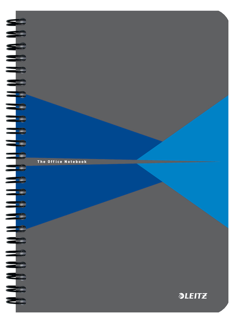Notitieboek Leitz Office A5 lijn 180 pagina's 80gr grijs blauw