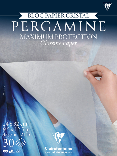 Bloc à dessin Clairefontaine Paint On 24x32cm papier pergamine 30 feuilles 45g