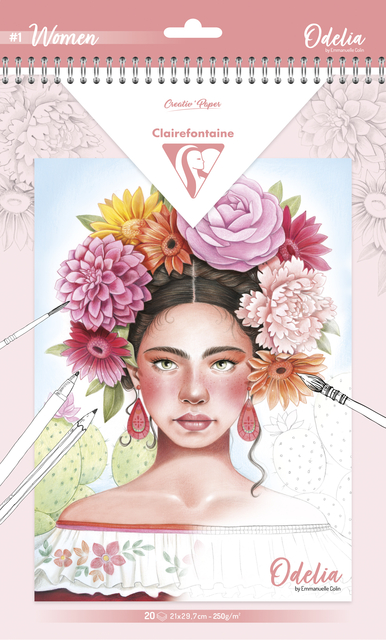 Kleurboek Clairefontaine Odelia A4 Vrouwen