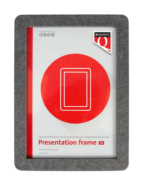 Presentatieframe Quantore A4 gerecycled vilt grijs