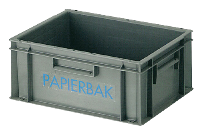 Bac collecteur papier plastique 40x30x17,5cm gris