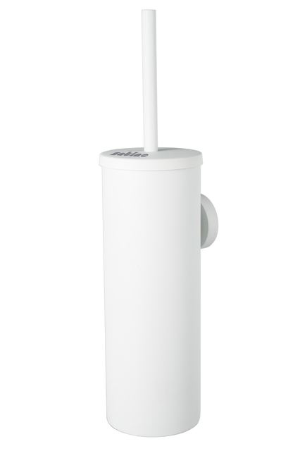 Set WC brosse et pot métal blanc 332140