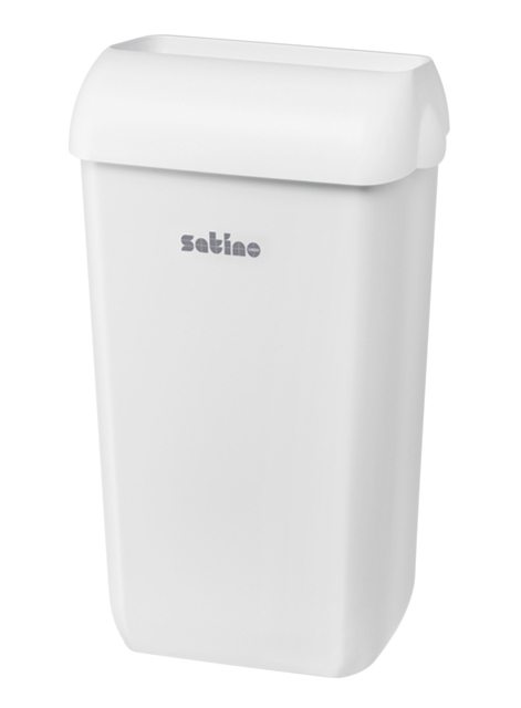 Afvalbak Satino open inworp 23 liter wit 332580