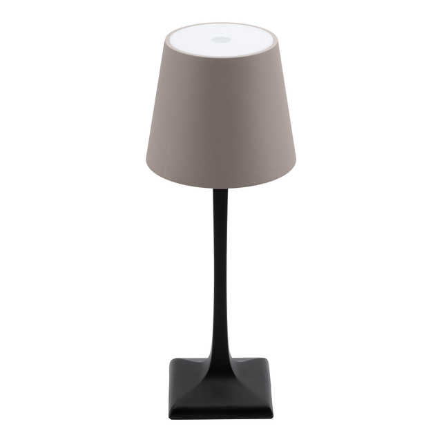 Lampe de table Securit Milano LED rechargeable dimmable taupe-noir