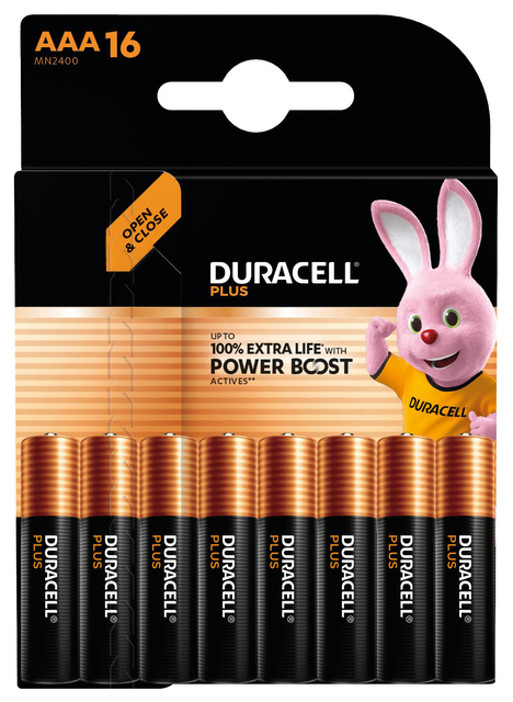 Batterij Duracell Plus Powerboost 16x AAA