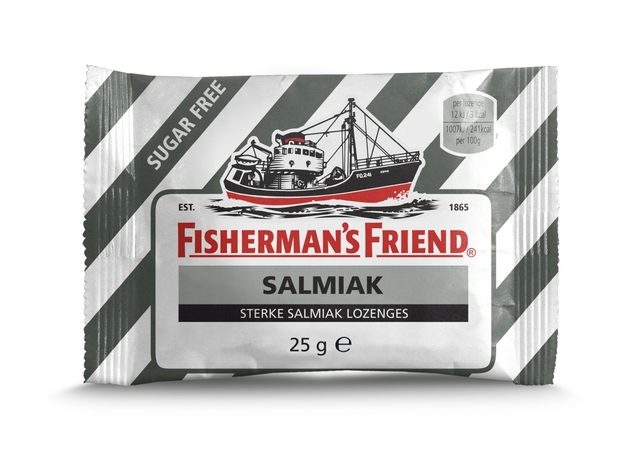 Keelpastilles Fisherman's Friend salmiak suikervrij zak 25 gram