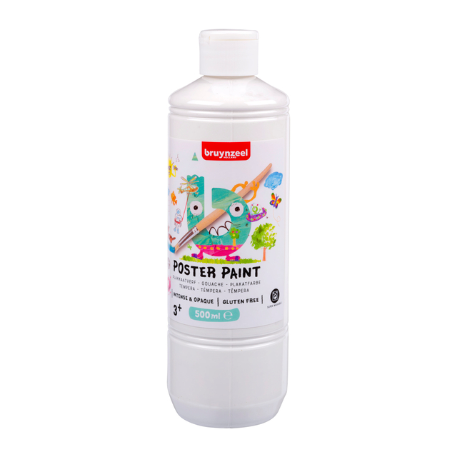 Plakkaatverf Bruynzeel wit fles à 500ml