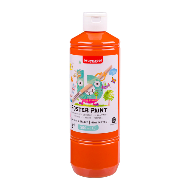 Plakkaatverf Bruynzeel fles à 500ml oranje