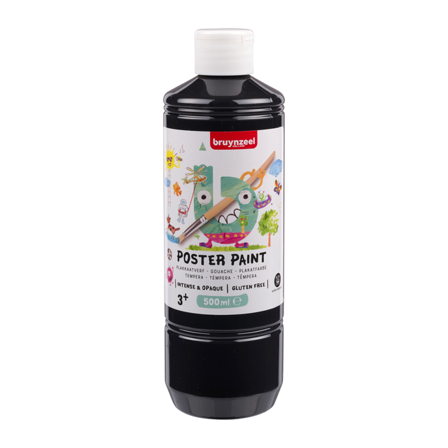 Plakkaatverf Bruynzeel zwart fles à 500ml