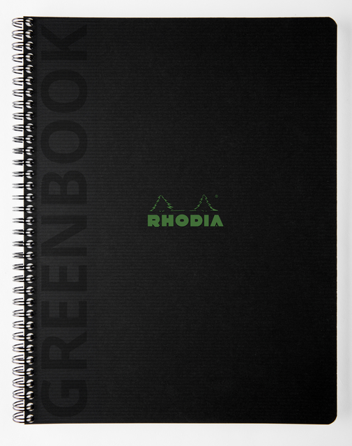 Cahier Rhodia Greenbook recyclé A4+ ligné 160 pages 90g couverture souple