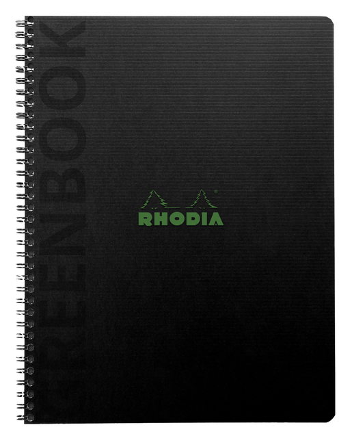 Cahier Rhodia Greenbook recyclé A5+ ligné 160 pages 90g couverture rigide
