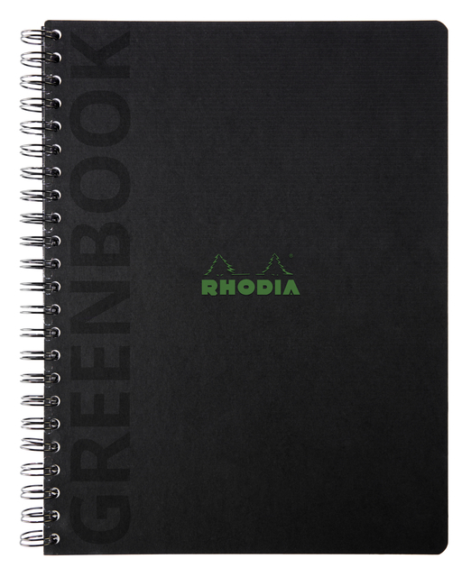 Cahier Rhodia Greenbook recyclé A4+ ligné 160 pages 90g couverture rigide