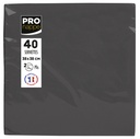 Serviette Pronappe pli 1/4 2 épaisseurs 380x380mm 40 pièces noir