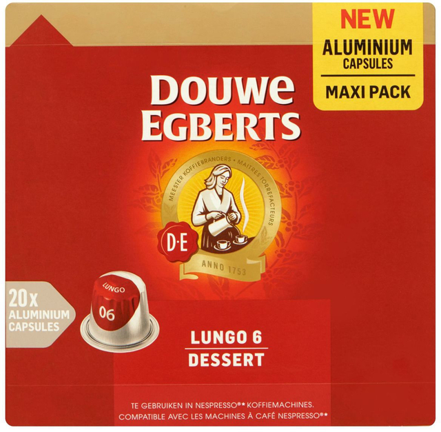Capsules café Douwe Egberts Lungo Dessert 20 pièces