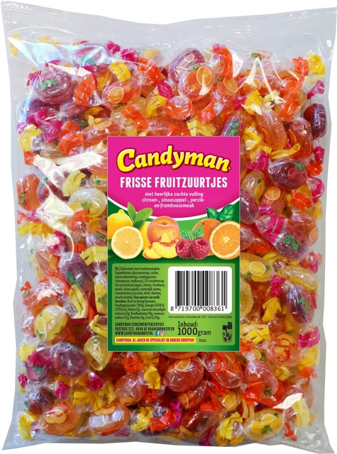 Bonbons acidulés Candyman frisse fruit sachet 1kg