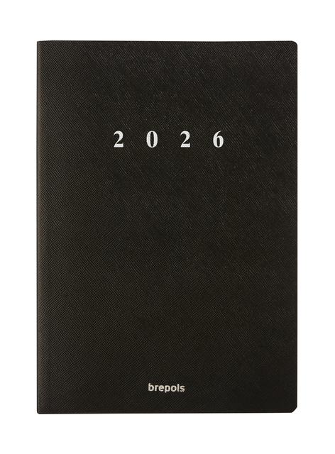 Agenda 2026 Brepols Essential Urban 7 jours/2 pages noir