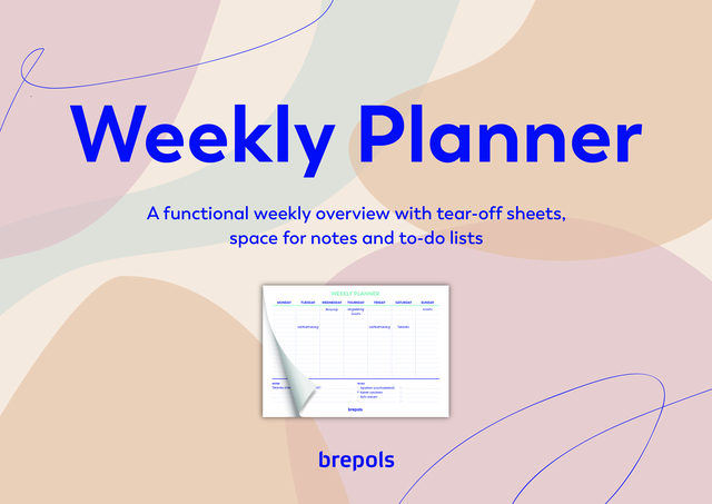 Planner Brepols Weekly A4 7dagen/1pagina horizontaal assorti