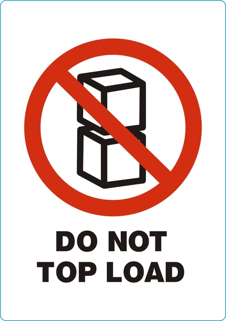 Waarschuwingsetiket IEZZY do not top load 74mmx105mm 500 stuks