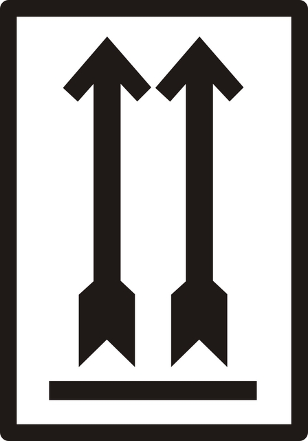 Waarschuwingsetiket IEZZY pijl omhoog 70x100mm 500 stuks