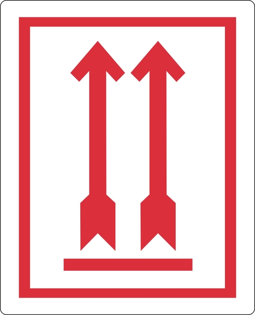 Etiquette d'avertissement IEZZY Flèche vers le haut 74105mm rouge 500 pièces