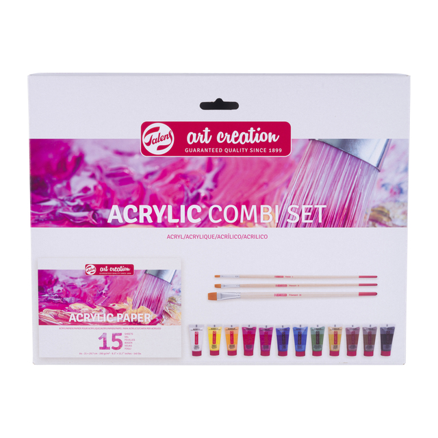 Set peinture acylique Talens Art Creation Rose 16 pièces