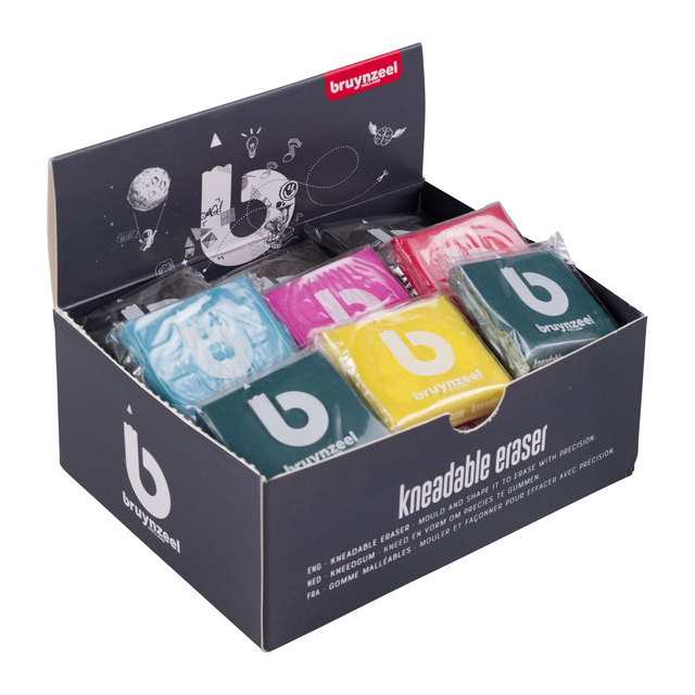 Gomme mie de pain Bruynzeel Teens display 36 pièces assorti