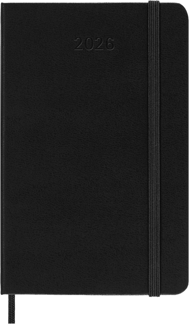 Agenda 2026 Moleskine Planner Weekly 12 mois 7 jours/2 pages Pocket CR Black