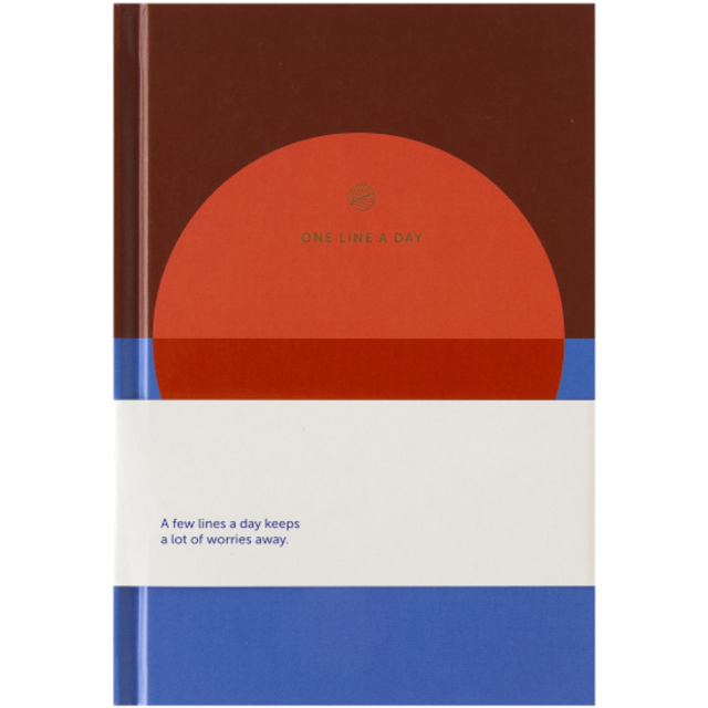 Notitieboek A5 One line a day blauw rood A-Journal