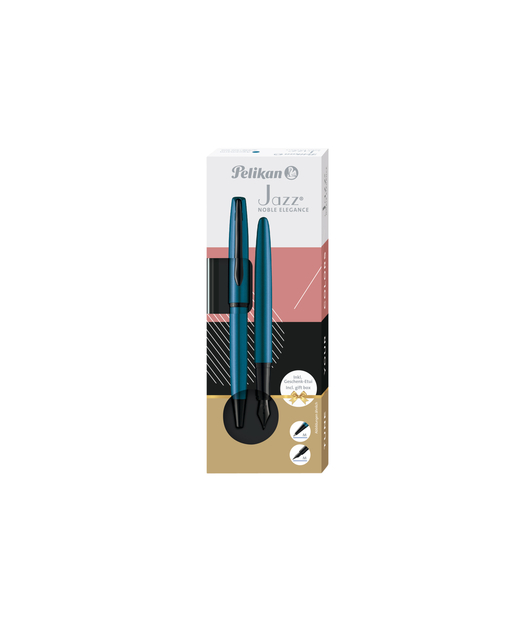 Schrijfset Pelikan Jazz Noble Elegance K36+P36 medium aquamarine