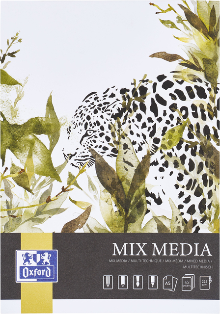 Bloc à dessin Oxford Mix Media A5 50 feuilles 225g