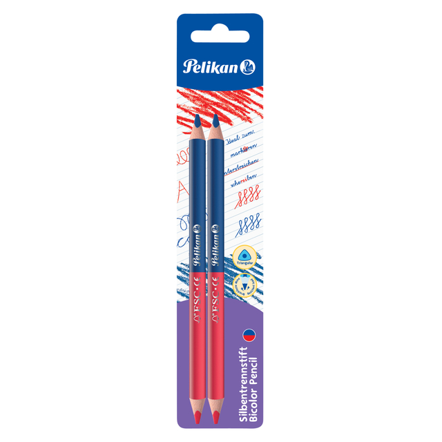 Crayon Pelikan 3mm rouge/bleu 2 pièces
