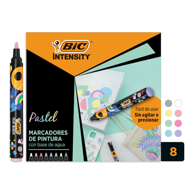 Paintmarker Bic Intensity pastel assorti 8 stuks